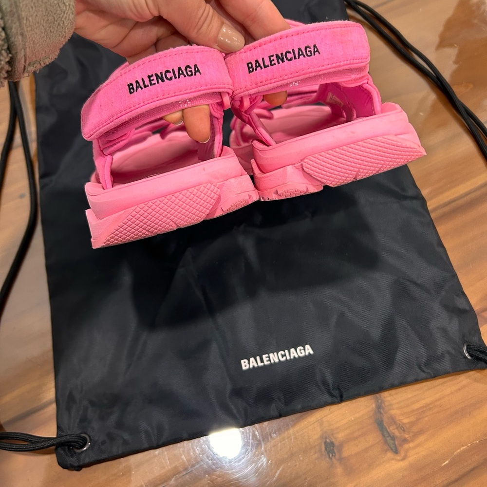 Balenciaga Tourist Sandal Fluorescent Pink 37 gently used - Picture 5 of 7